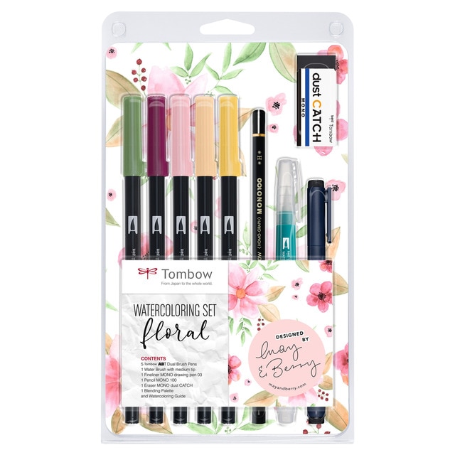 Set Lettering Tombow Tonos Florales.