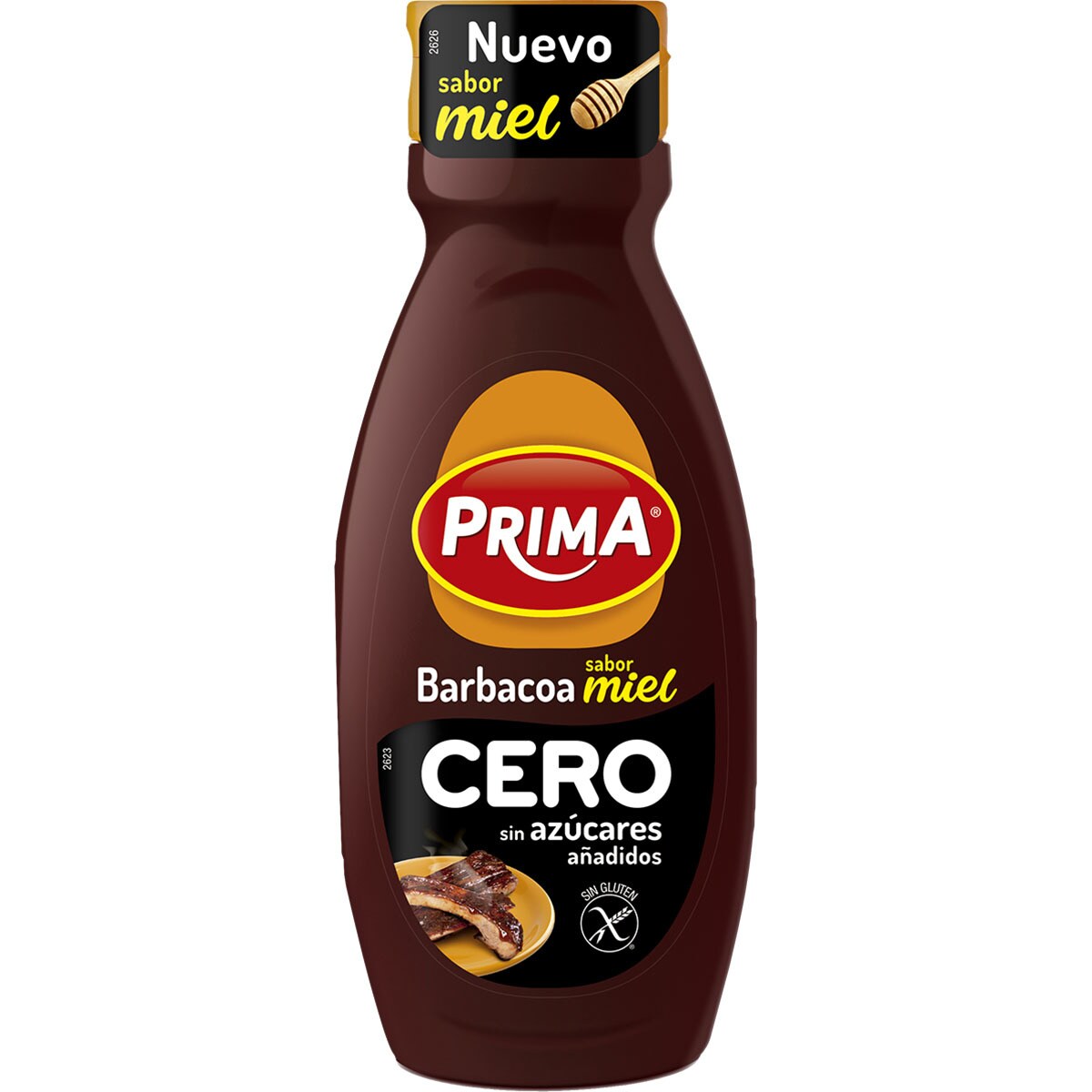 Salsa barbacoa sabor miel cero sin azúcares añadidos sin gluten envase
