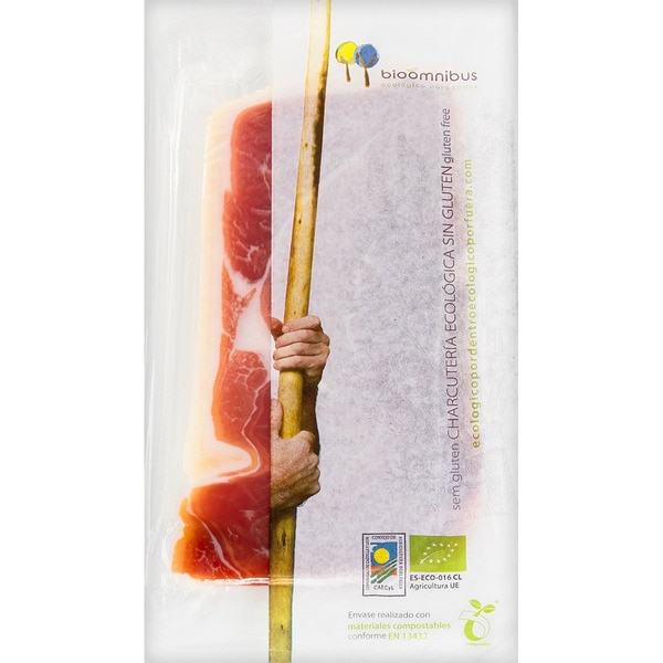 BIOOMNIBUS jamón serrano en lonchas ecológico, sin gluten y sin lactosa envase 100 g