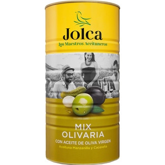 JOLCA Mix Olivaria de aceituna manzanilla y cacereña con aceite de oliva lata 750 g neto escurrido