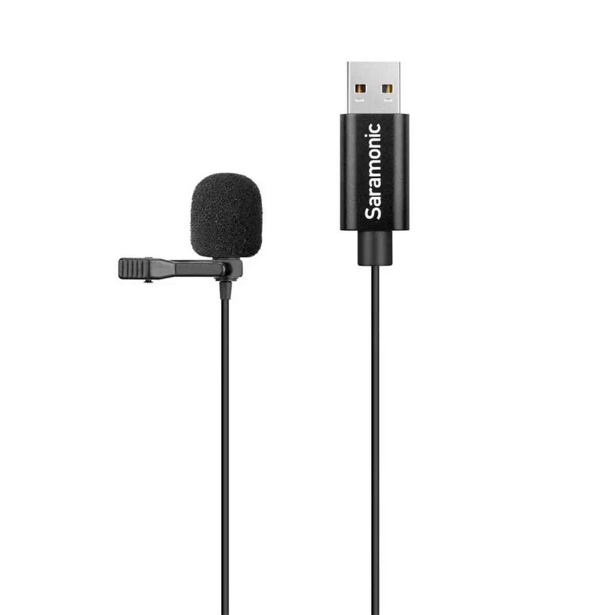 Imagem 0 de Microfone de lapela Saramonic SR-ULM10L com conexão USB-A 6M para computador - Preto