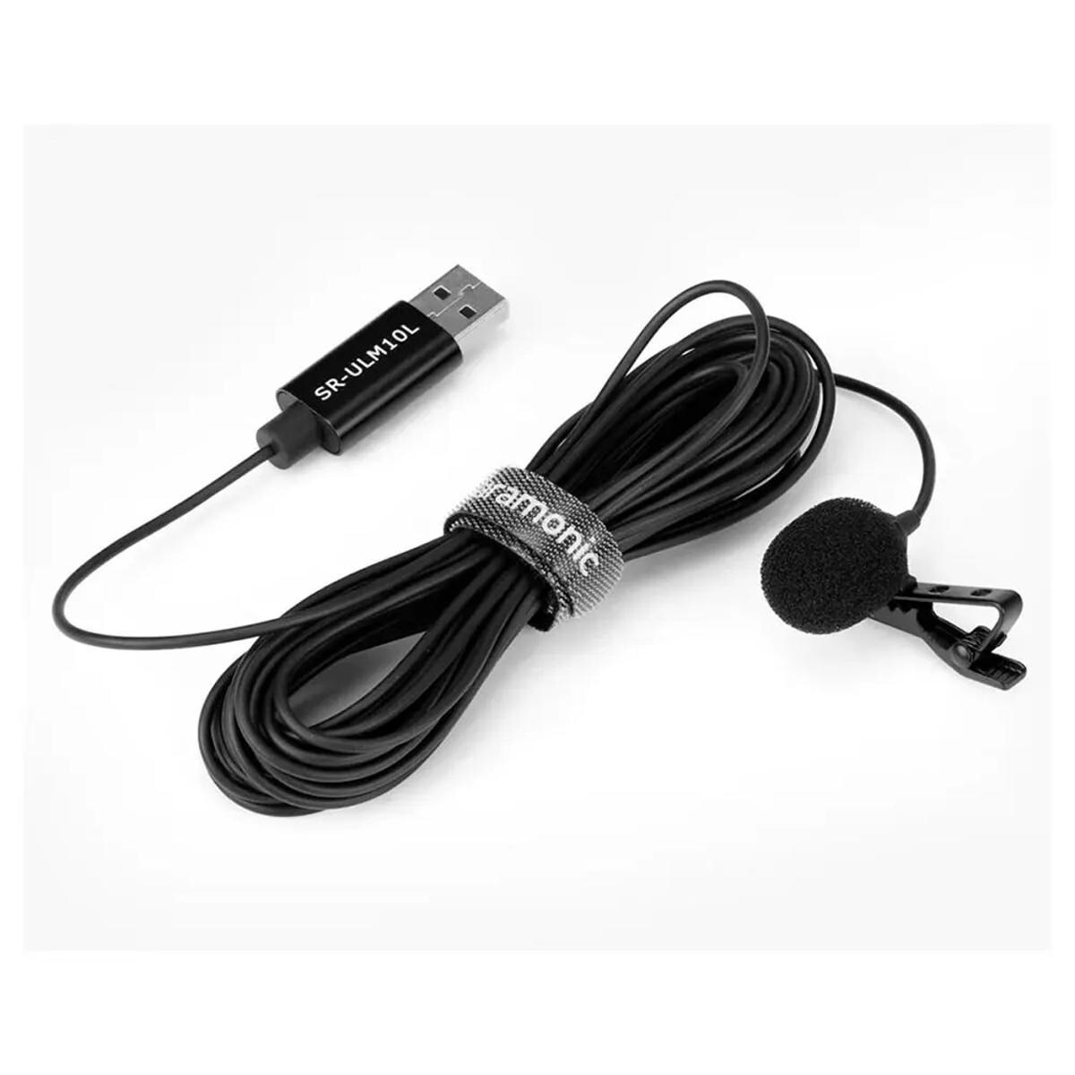 Microfone de lapela Saramonic SR-ULM10L com conexão USB-A 6M para computador - Preto 2