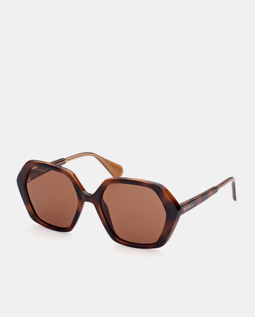 Gafas de sol geométricas en havana
