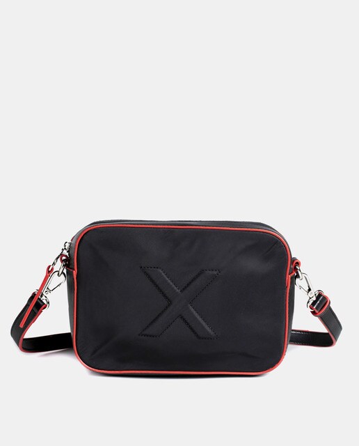 small black nylon crossbody bag