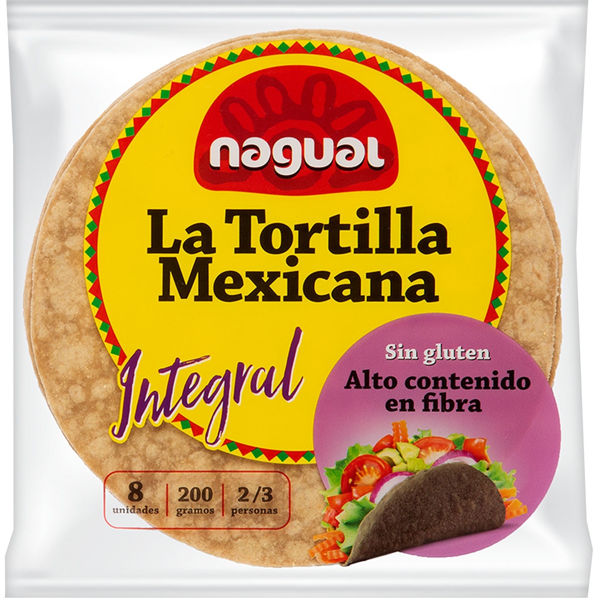 La tortilla mexicana integral sin gluten envase 200 g · NAGUAL
