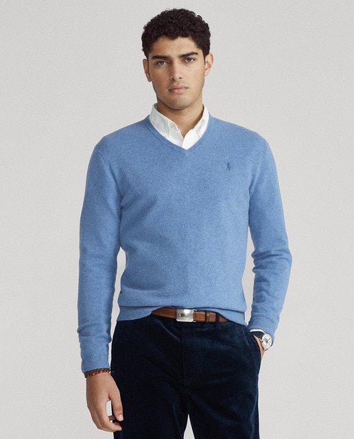 Men's blue wool sweater · Men's fashion 