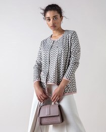 Women's chain print twin set with a 