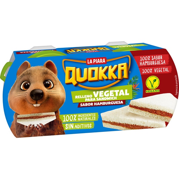 LA PIARA relleno para sandwich 100% vegetal sabor hamburguesa sin gluten pack 2 latas 75 g