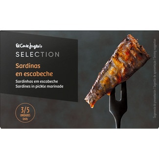 EL CORTE INGLES SELECTION sardinas en escabeche 3-5 piezas lata 87 g neto escurrido
