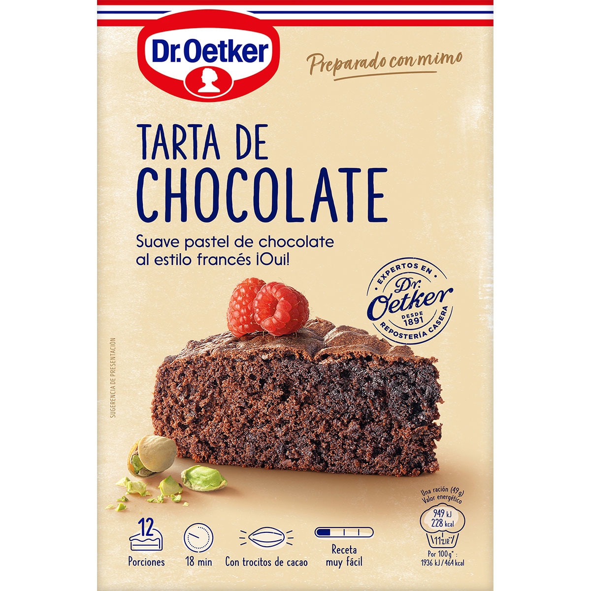 preparado para tarta de chocolate estilo francés 12 raciones