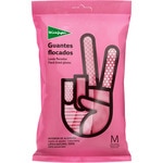 Beflockte, rosa Latex-Handschuhe, mittlere Größe mit Baumwollfutter Paket 1 Einheit