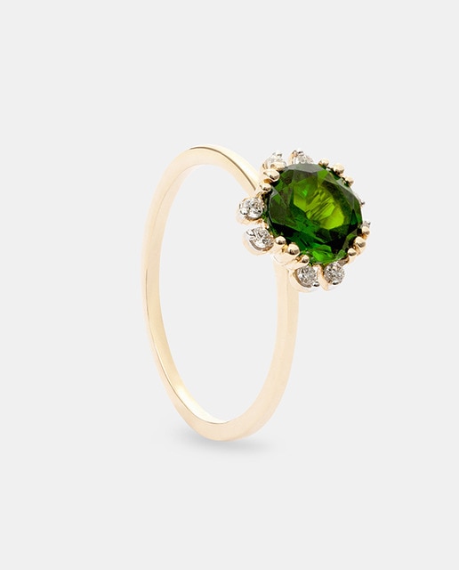 Anillo El Corte Inglés Color de oro con cromodiópsido y diamantes
