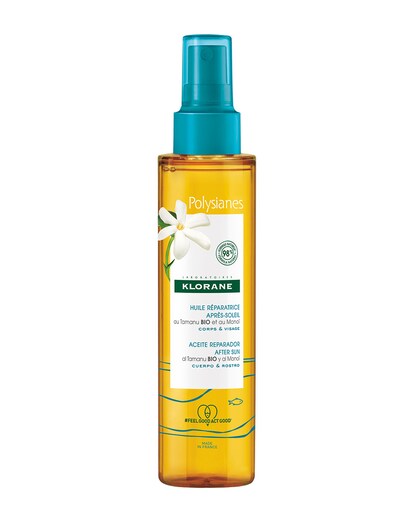 Aceite Reparador Aftersun Cuerpo & Rostro Al Monoï Y Tamanu Bio 150 ml Klorane Polysianes