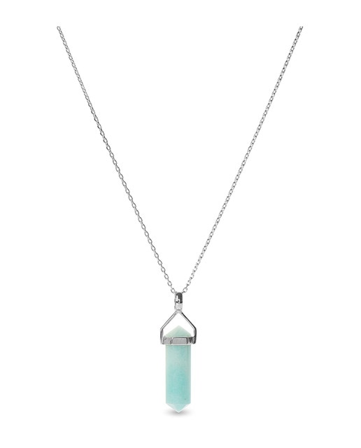 Collar Lux de plata de ley 925 y amazonita
