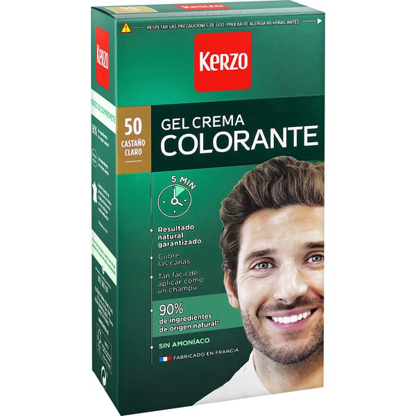 KERZO crema coloración nº 50 castaño claro caja 1 unidad sólo en 5 minutos