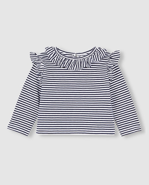 girls black and white striped top