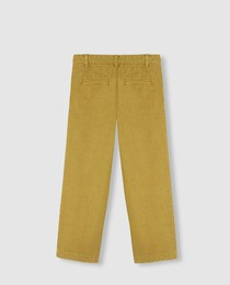 yellow cropped trousers