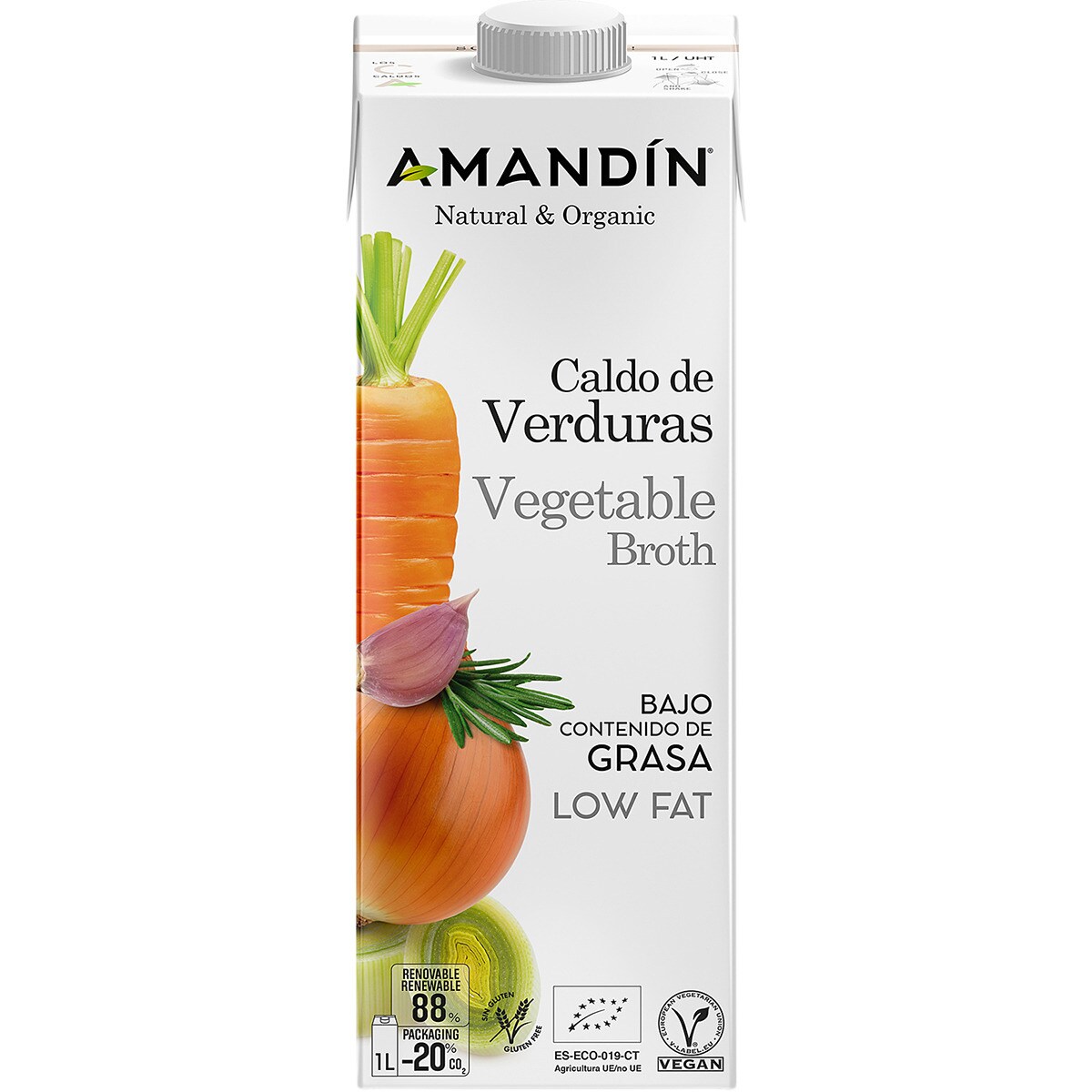 Organic vegetable stock, glutenfree container 1 l · AMANDIN
