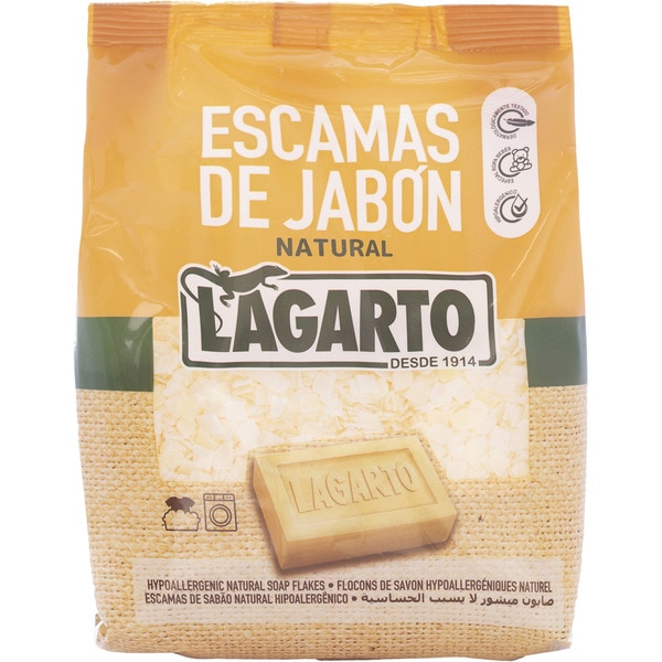 detergente en escamas de jabón hipoalergénico natural envase 400 g