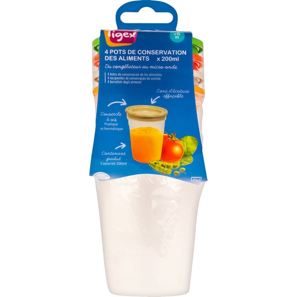 Buy Bebe Gourmet Stackable 0 Ml Food Preservation Containers Blister 4 Units Tigex Supermercado El Corte Ingles
