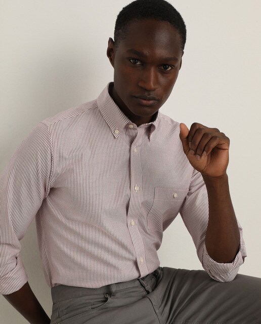 classic fit striped Oxford shirt 