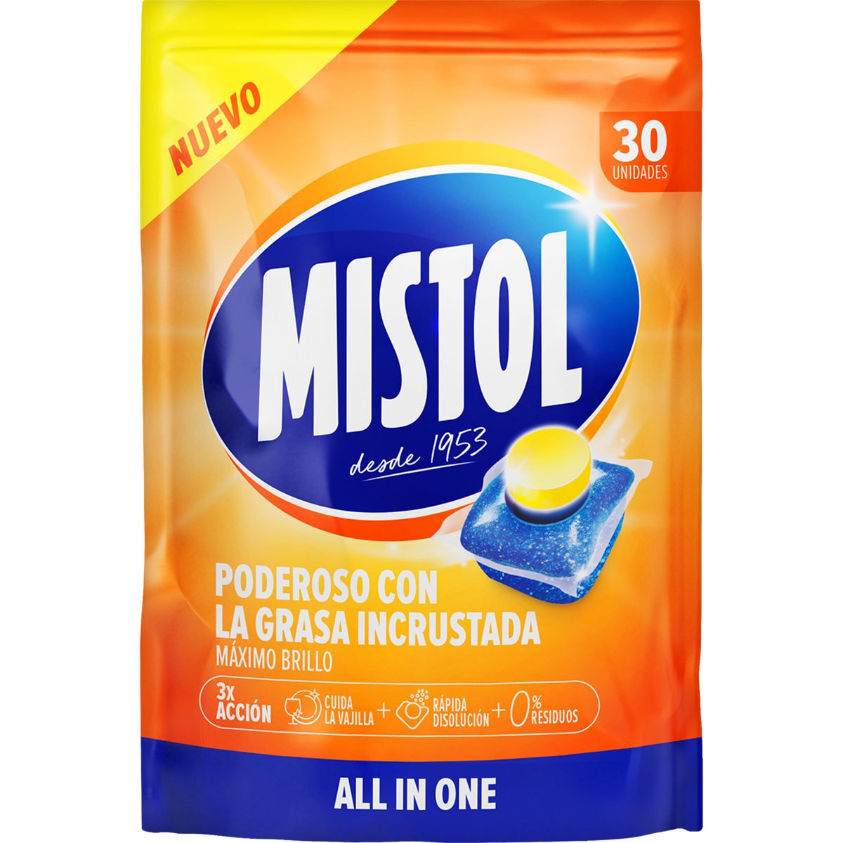 Allin1 dishwasher detergent container 30 tablets · MISTOL