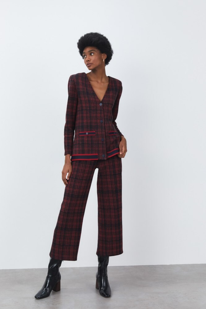 blazer cuadros mujer