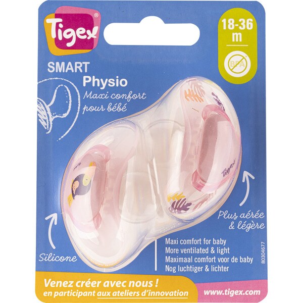 Buy Smart Physiological Dummies With A Silicone Teat Ages 18 Months In Assorted Models Blister 2 Units Tigex Supermercado El Corte Ingles
