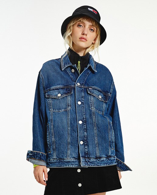 oversize fit buttoned denim jacket 