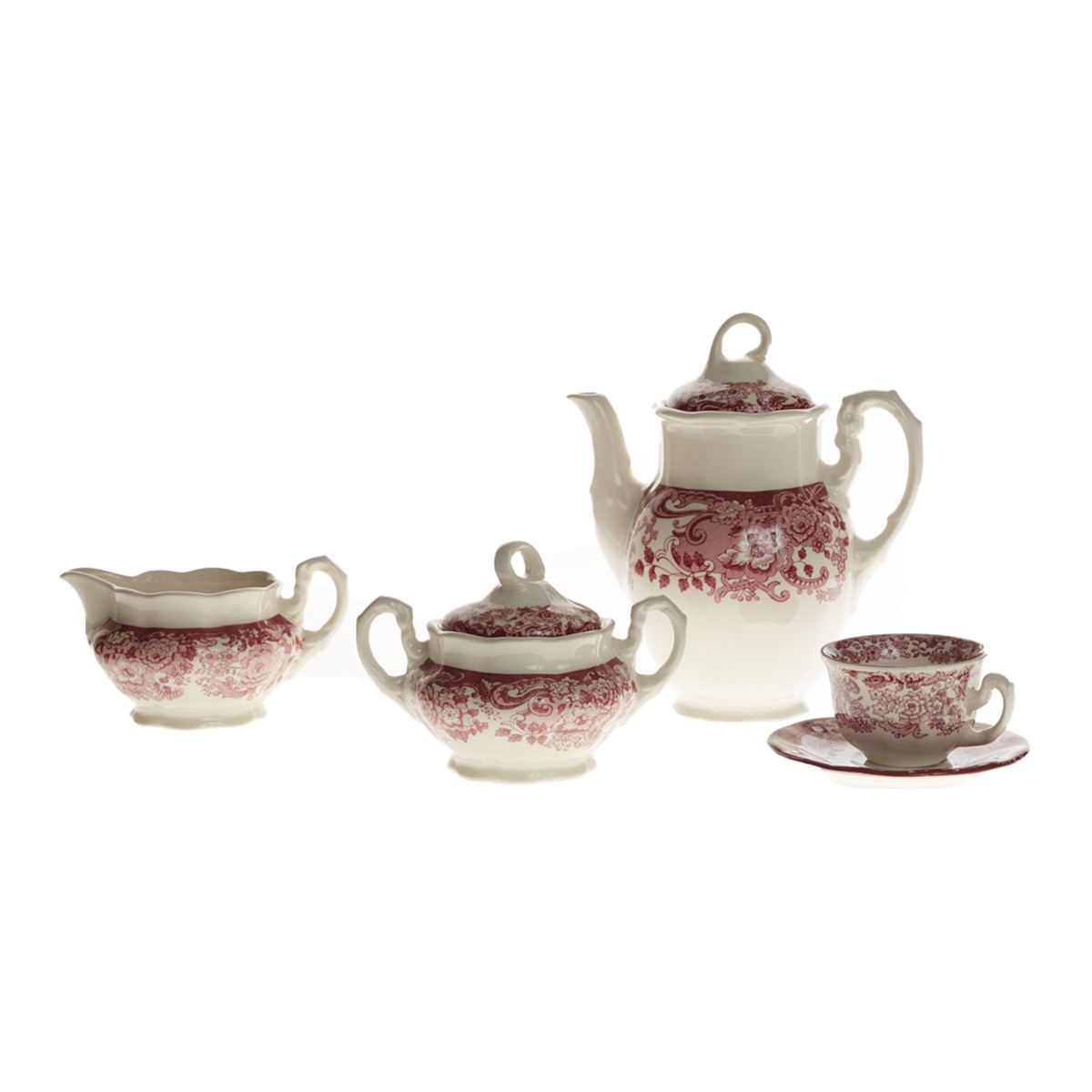 La Cartuja De Sevilla - Juego De Café De 27 Piezas 202 Rosa La Cartuja De Sevilla.