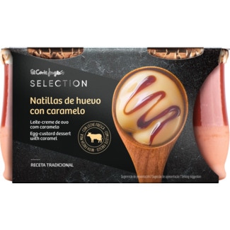 El Corte Inglés Selection Leite Creme de Ovo com Caramelo sem Glúten Pack 2 embalagem 140 g