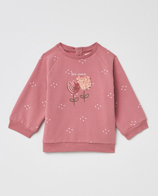 Baby girls' plain tulip sweatshirt 