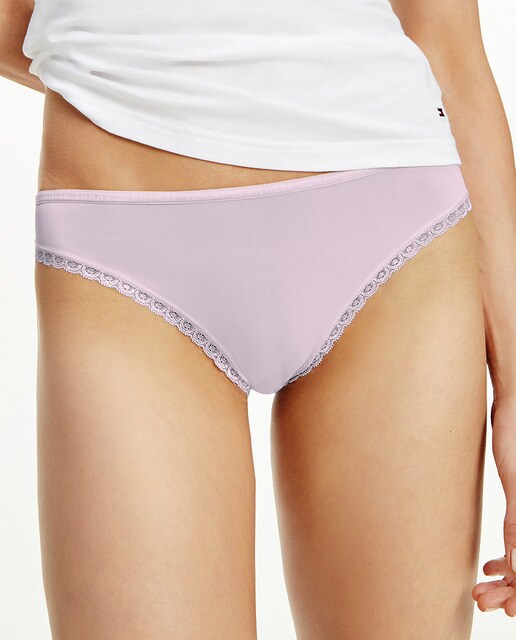 Pack of 3 microfibre briefs with lace