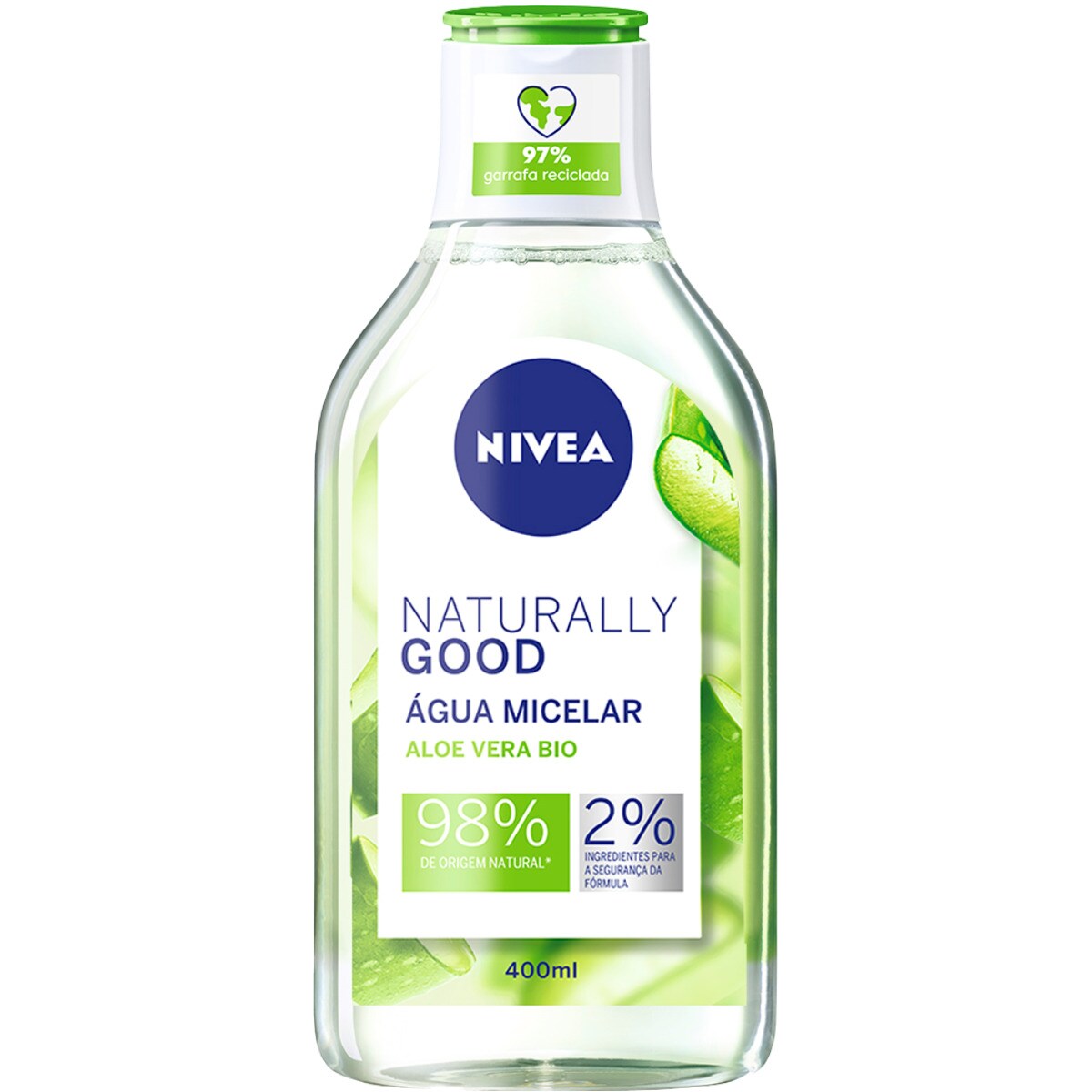 Água Micelar Aloe Vera Biológico Naturally Good embalagem 400 ml
