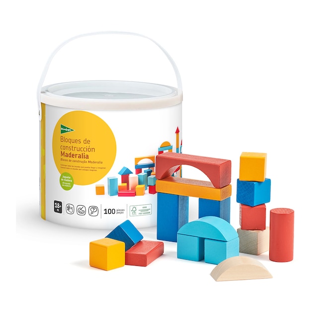 Juego de construcción de madera Maderalia 100 piezas El Corte Inglés