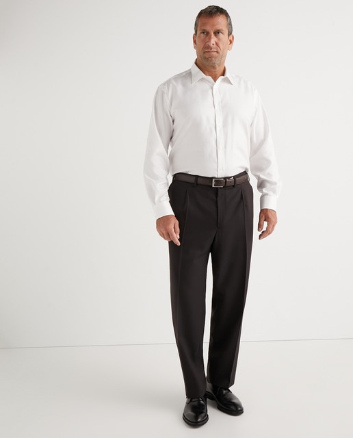regular-fit brown formal trousers 