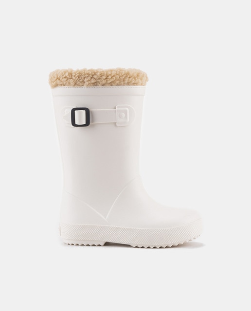 Botas de de agua de niña Igor en blanco con detalle hebilla