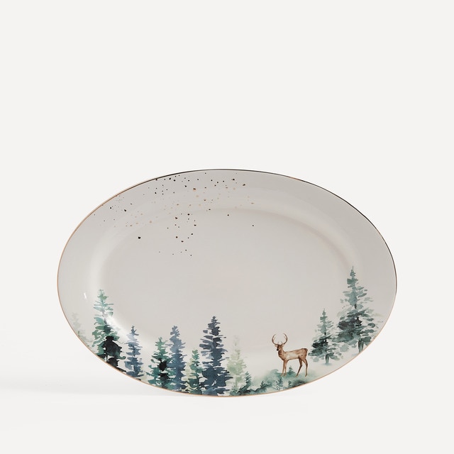 Fuente oval Ciervos Navidad El Corte Inglés