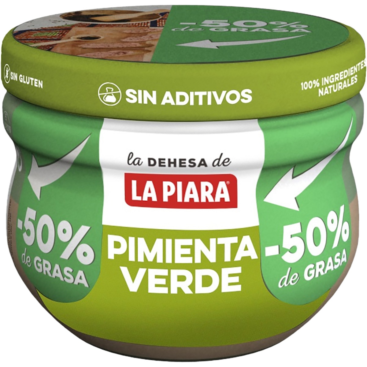 Paté de hígado de cerdo a la pimienta verde 50 grasa tarro 100 g LA PIARA Supermercado El