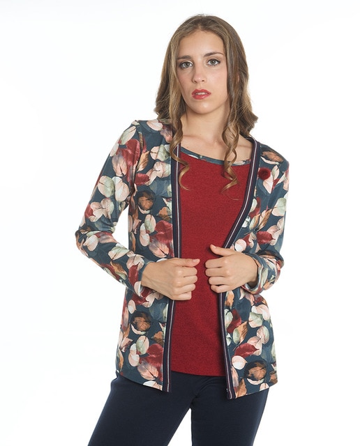 women's mock layer cardigan