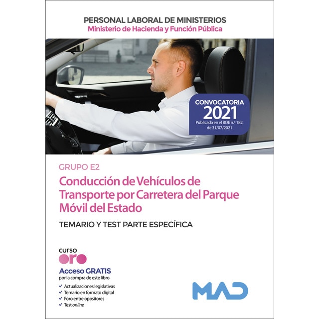 Conducción de vehículos de transporte por carretera del parque móvil del estado (grupo profesional e2) del ministerio de hacienda (Tapa blanda)