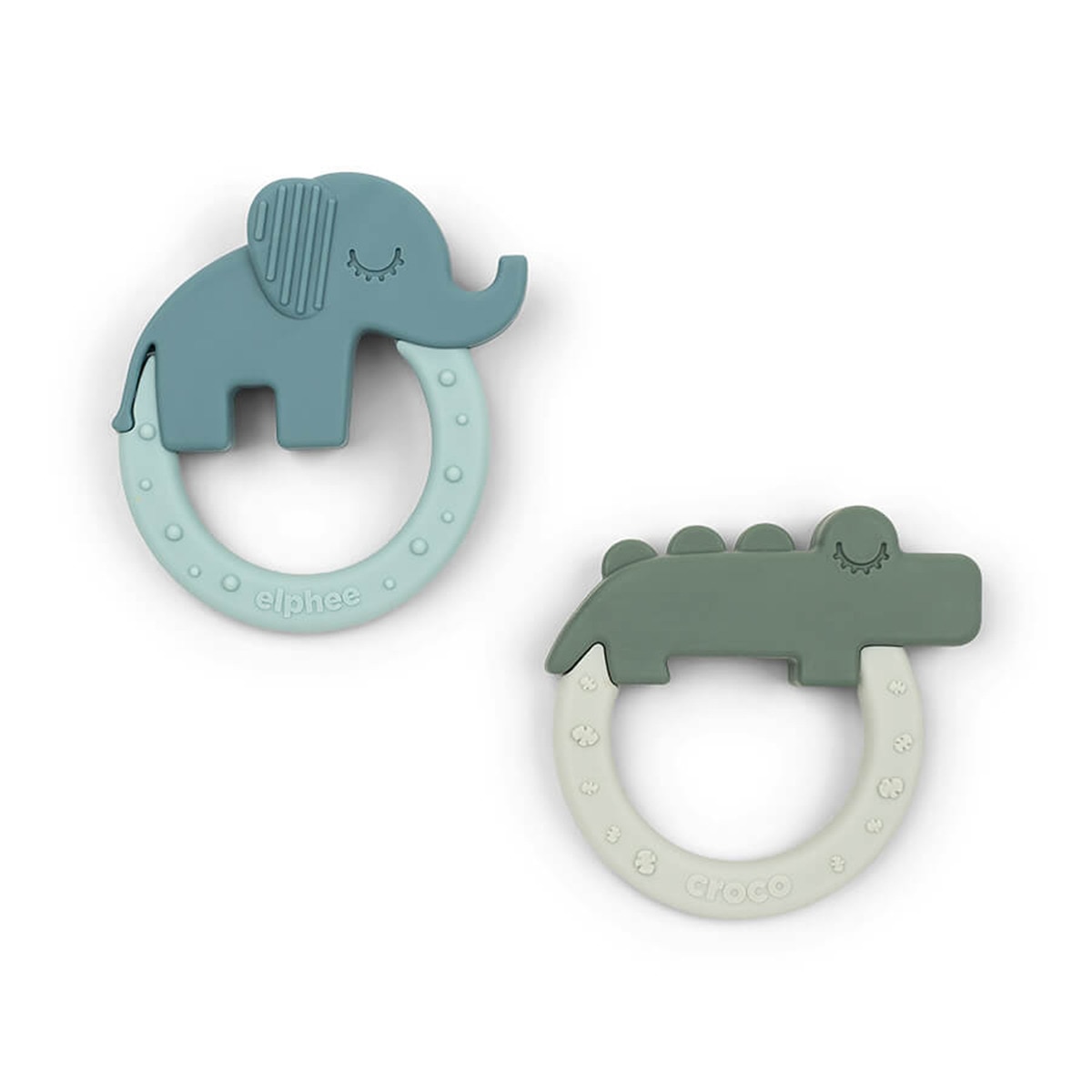 Pack de 2 mordedores de silicone Deer Friends verde/azul Verde / Azul-2