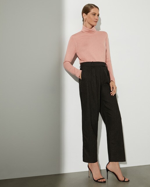 Pleated pinstripe trousers · Women's 