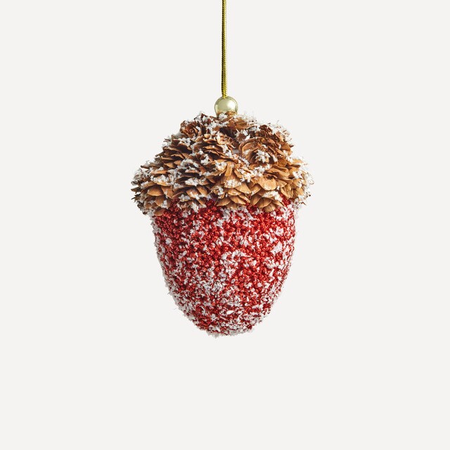 Pomme de pin floquée Noël El Corte Inglés