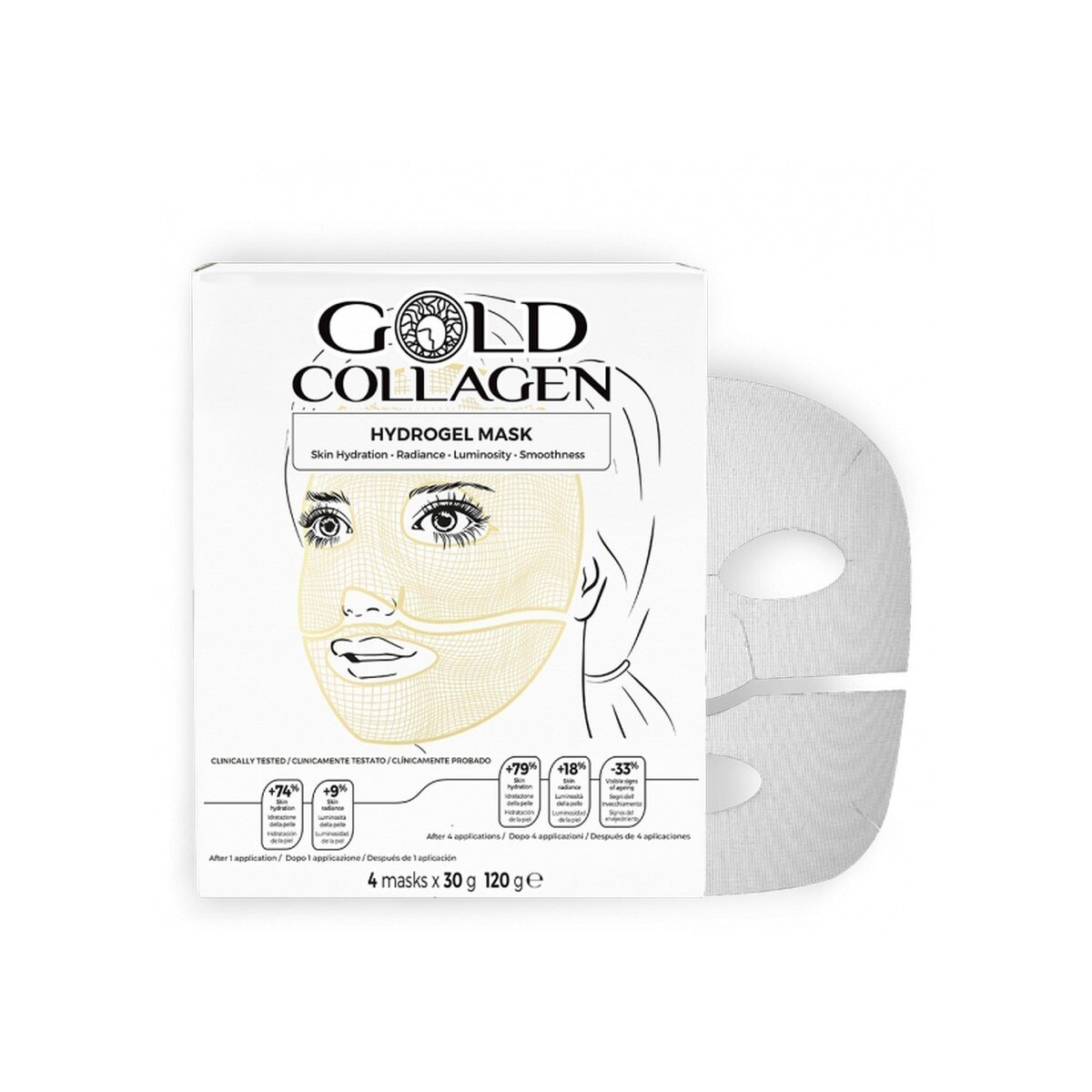 Máscara de rosto Hidrogel 4Un. Gold Collagen 2