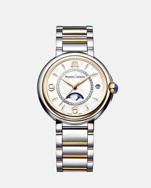 Reloj de mujer Fiaba FA1084 de acero y brillantes