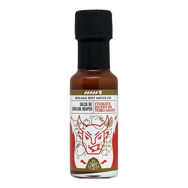 Salsa de Carolina Reaper con tomate Huevo de Toro Asado Málaga Hot Sauce