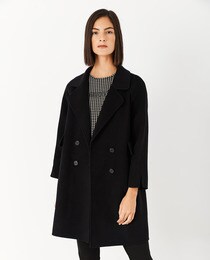 three quarter length wool coat