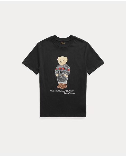 black polo bear shirt