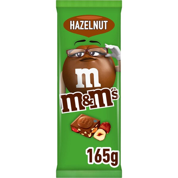 M&M'S chocolate con leche relleno de grageas de chocolate y avellanas tableta 165 g